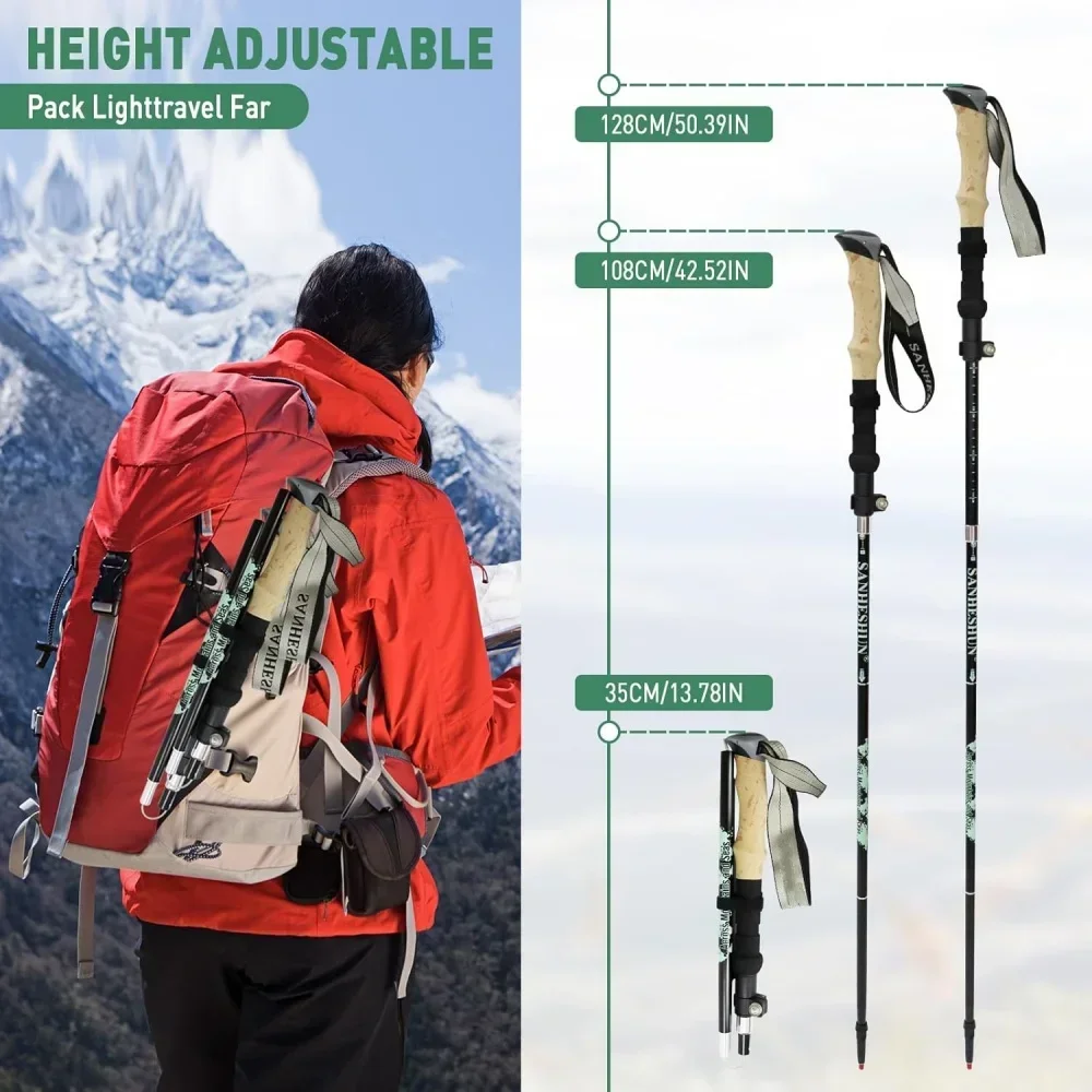 مجموعة من عصاتين خفيفتين الوزن - مراجعة Trekking Pole Carbon وسعره