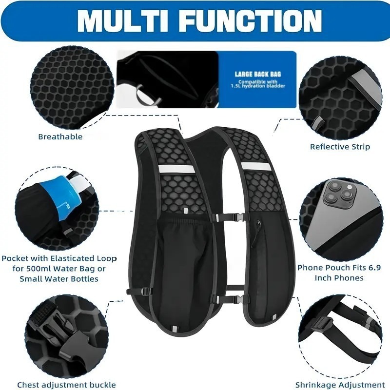 1-4 قطع، سترة خفيفة الوزن للاس - مراجعة Hydration Vest وسعره